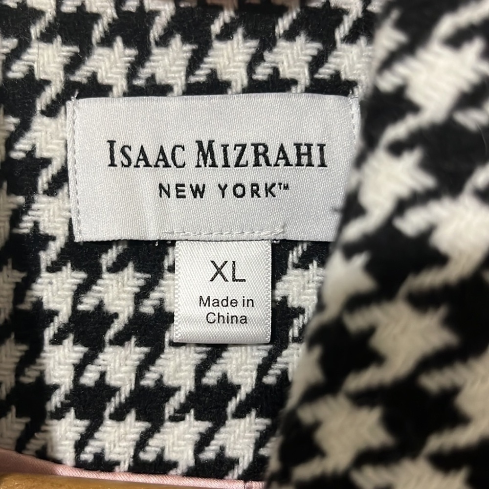 Isaac Mizeahi Long Checked Belted Coat - Picture 2 of 6